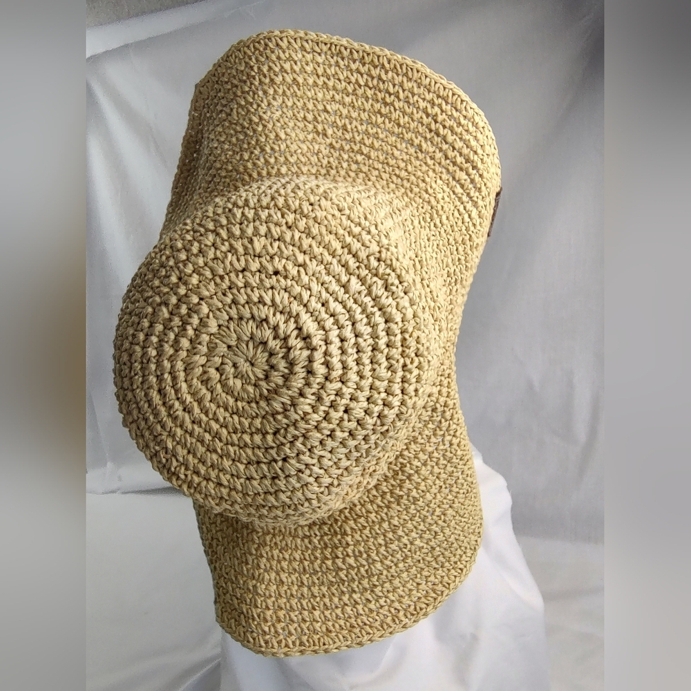 Calcutta Brand Women's Floppy Beach Woven Straw Hat Wide Brim Foldable Soft Feel - Picture 6 of 11